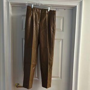 Full-length straight-leg pant in faux leather